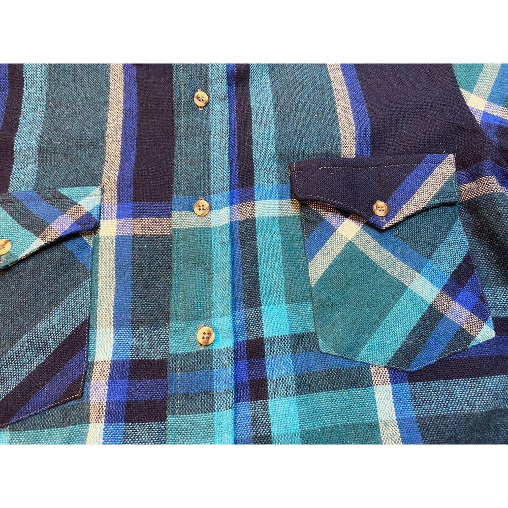 Vintage Wrangler Button‎ Front Shirt Sz Med Multicolor Plaid Western Long Sleeve - Picture 4 of 4
